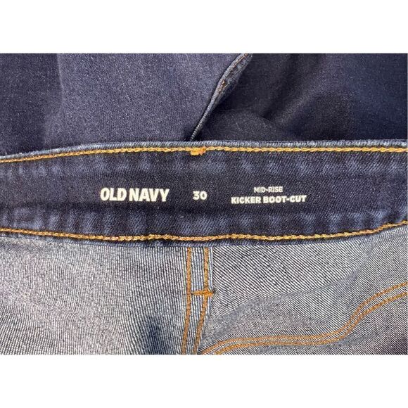 Old Navy Mid-Rise Classic Boot Cut Dark Wash Denim Jeans - Picture 2 of 4